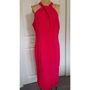 Julia Jordan Women's Halter Neck Sleeveless Sheath Dress Dragonfruit Size 6